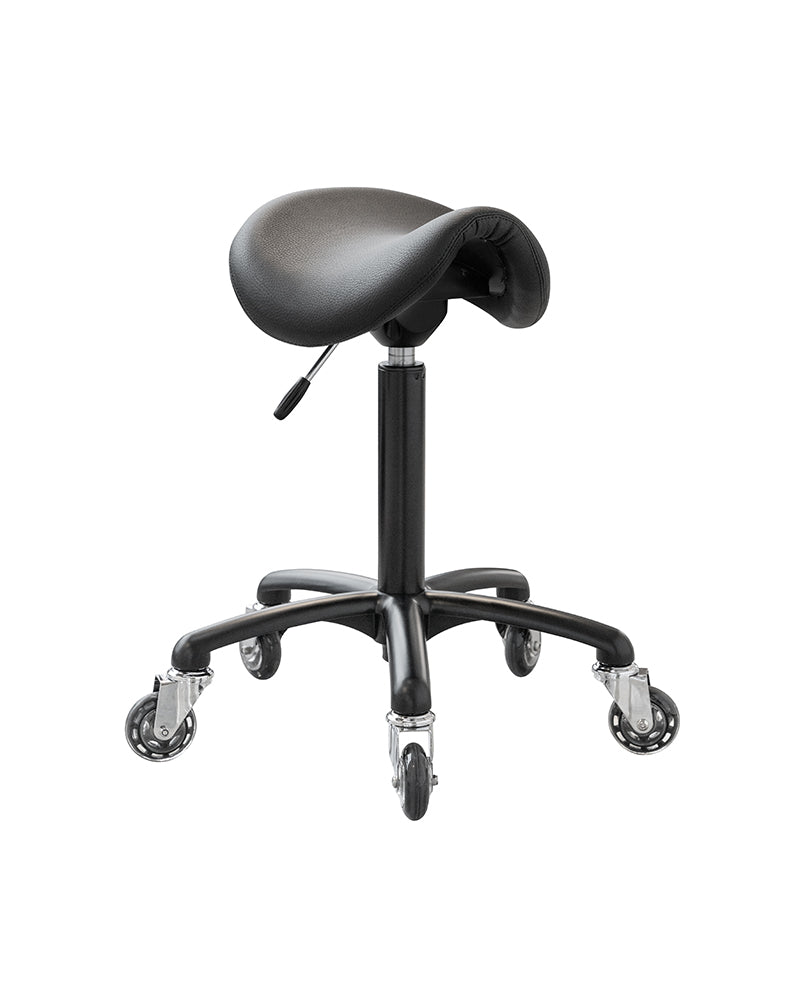 Stella saddle stool black roller